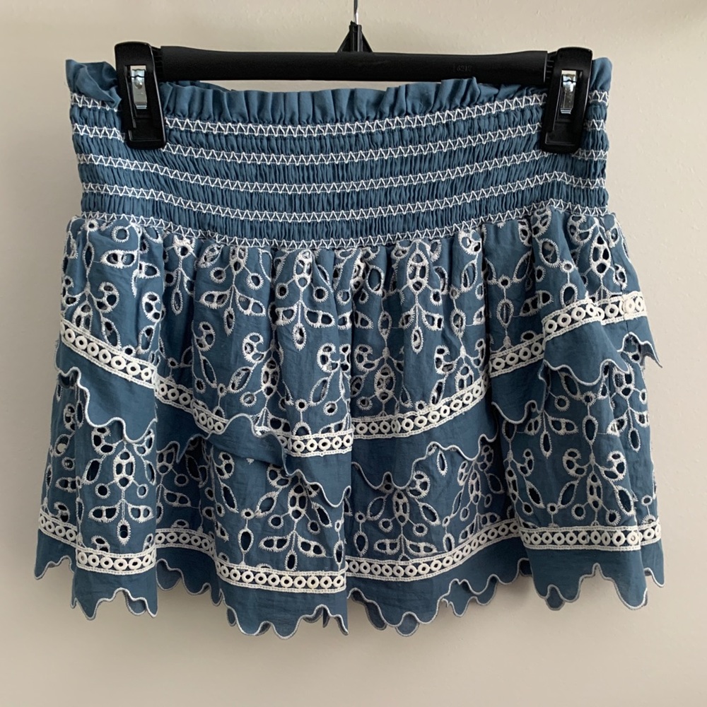 Saylor blue and white ruffle skirt